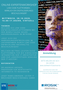 Expertenworkshop Flyer 212x300 - Expertenworkshop Low Code Plattformen – wirklich ein Digitalisierungs-Beschleuniger?