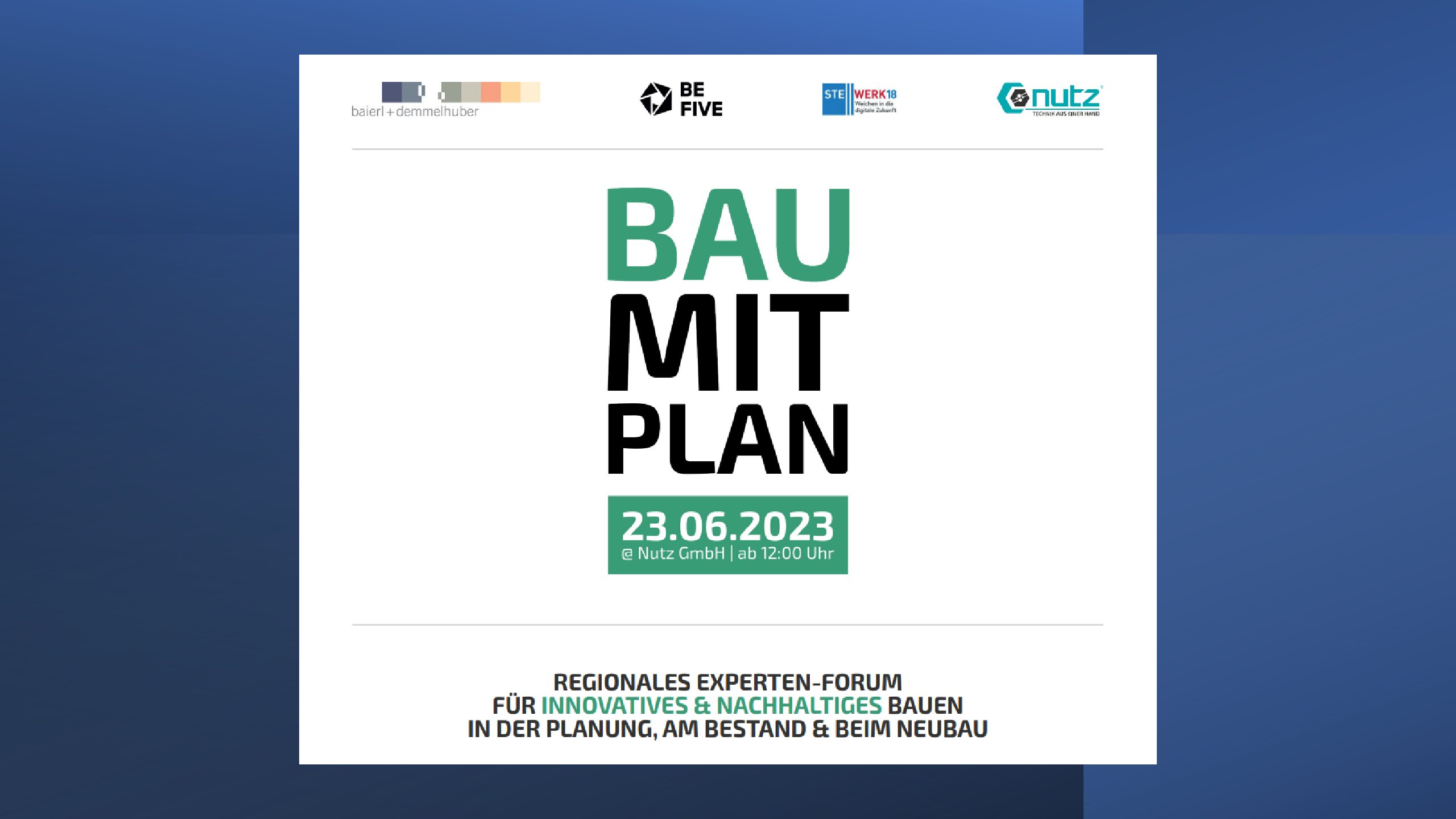 VA Bild Bau mit Plan 20230522 pdf - BAU MIT PLAN 2023: Expertenforum für innovatives & nachhaltiges Bauen